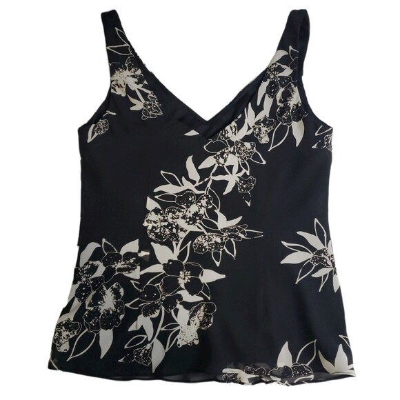 Alex Evenings Floral Sleeveless Blouse Dressy Tank with Sequin- Medium Petite MP - Picture 2 of 10